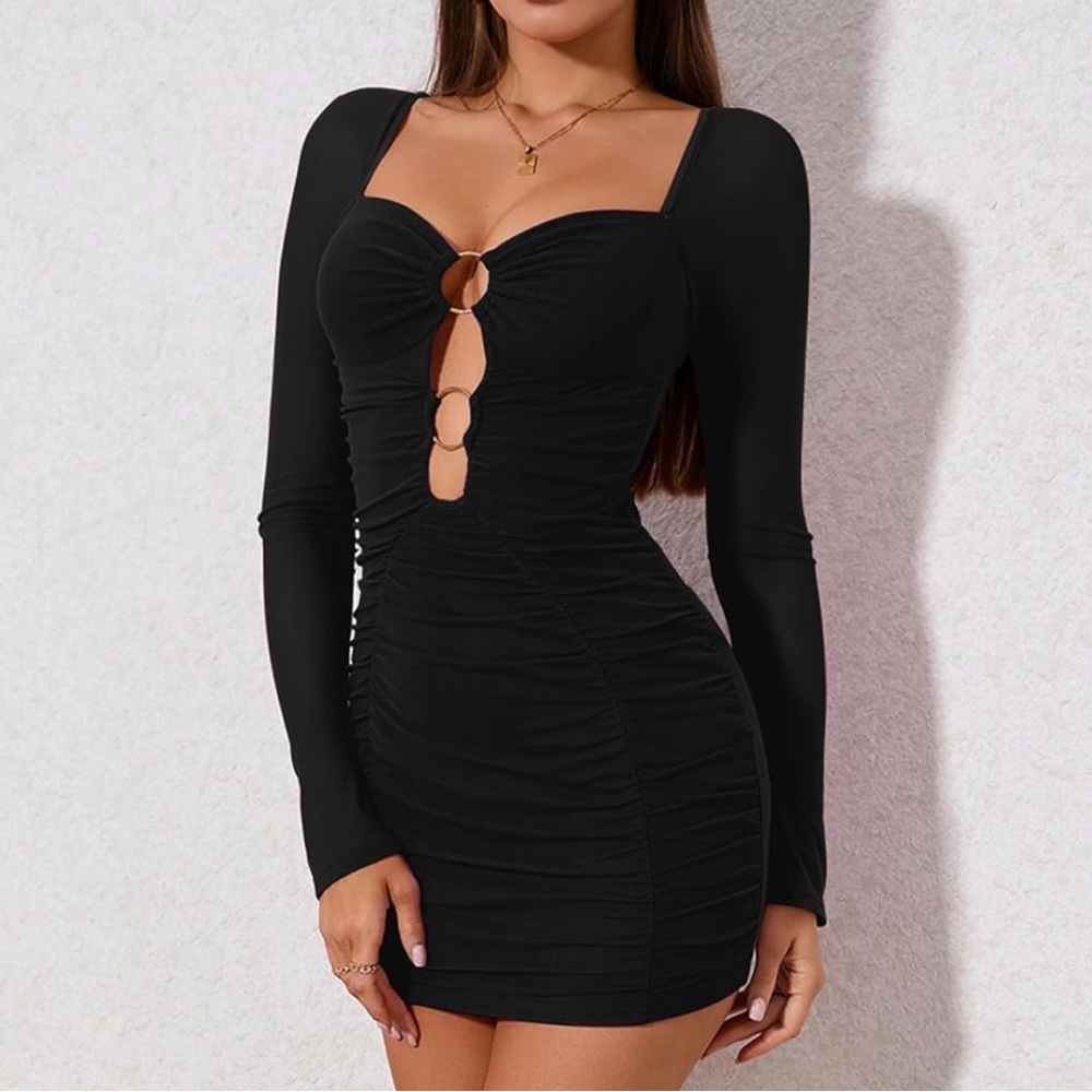 Black Mini Dress with Hardware